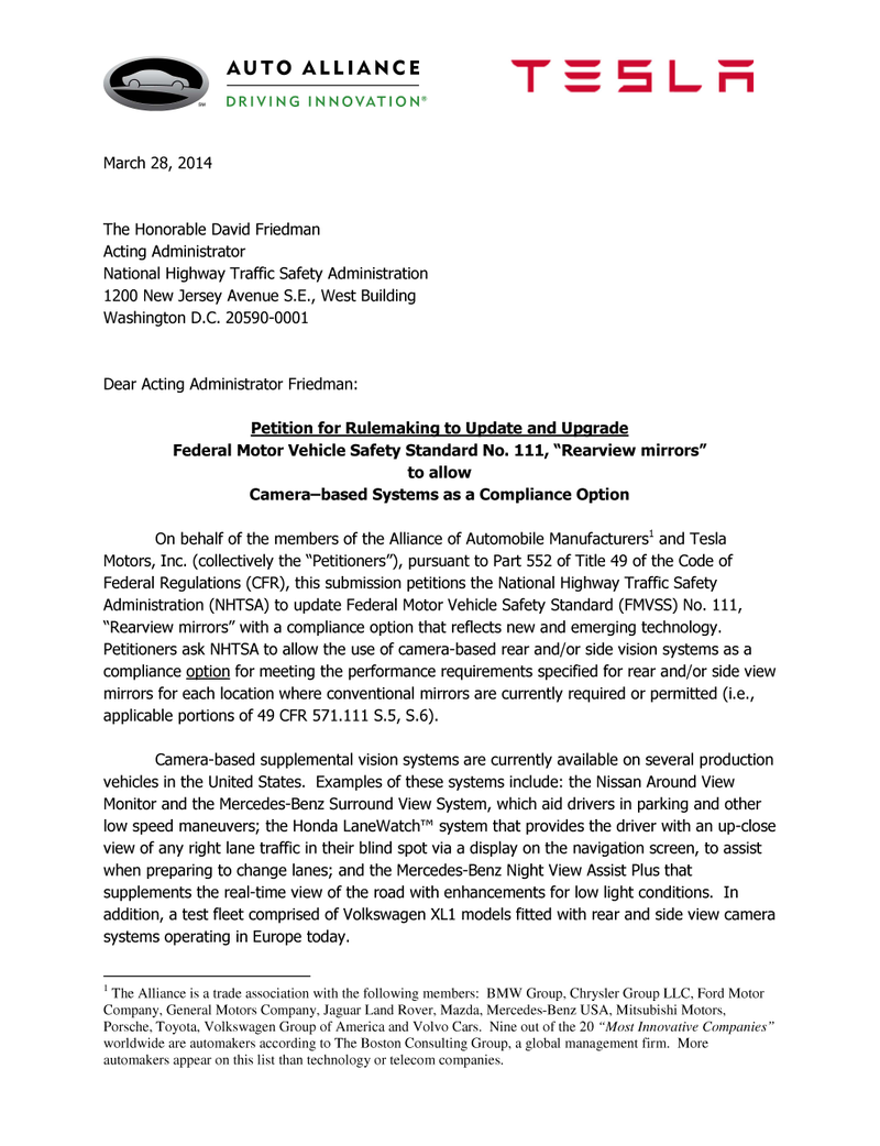 Illustration for article titled Automakers officially ask NHTSA to allow cameras to replace mirrors